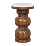 Marble Top Bulla Side Table - Artisan Furniture - Flyclothing LLC