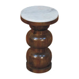 Marble Top Bulla Side Table - Artisan Furniture - Flyclothing LLC