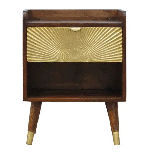 Manila Gold One Drawer Bedside - Artisan Furniture - Flyclothing LLC