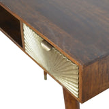Sunrise Gold Carved Writing Desk - Artisan Furniture - Flyclothing LLC