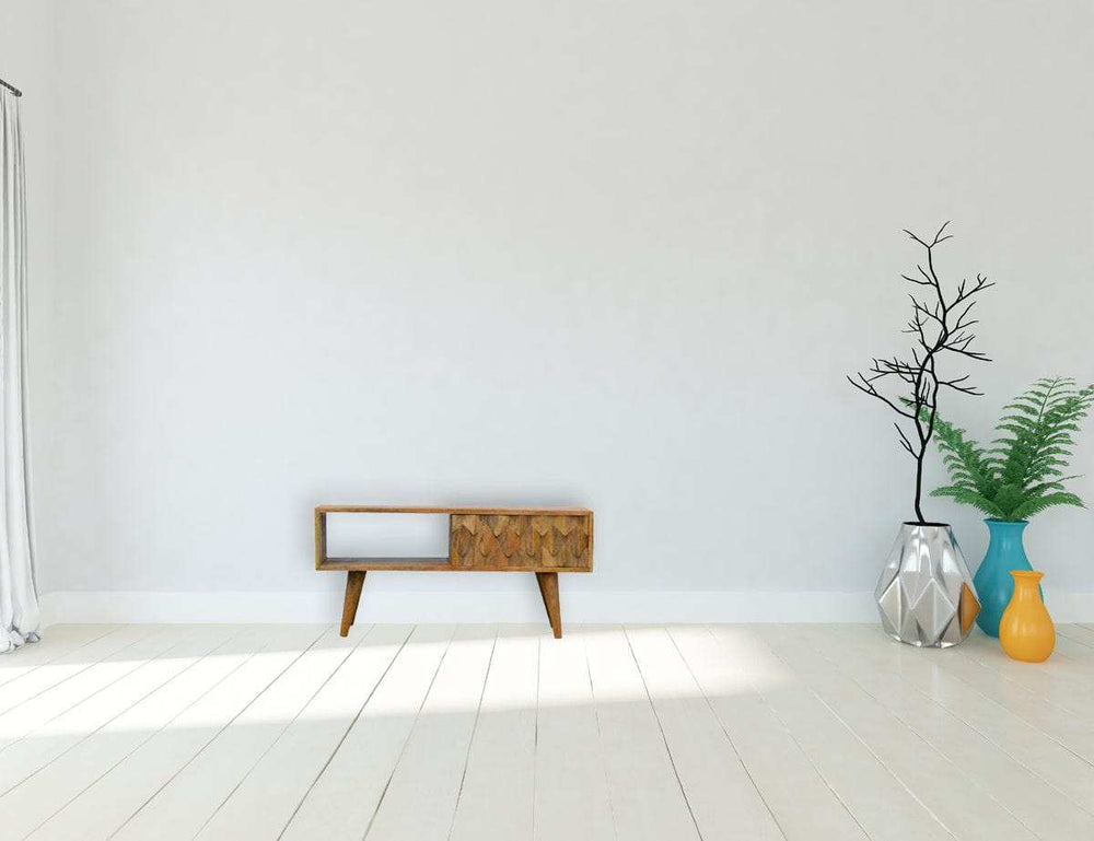 Pineapple Carve Sliding Media Unit - Artisan Furniture - Flyclothing LLC