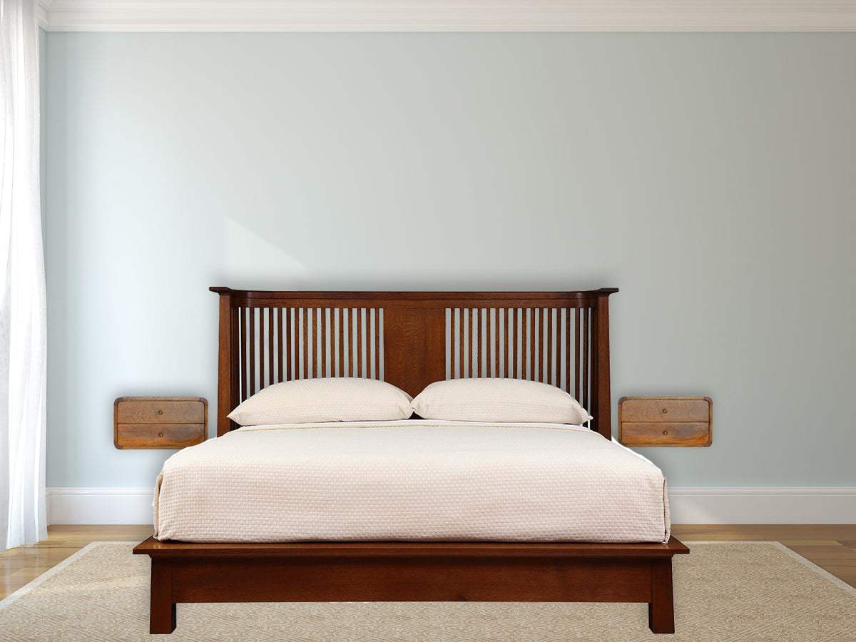 Floating Curved Chestnut Bedside - Artisan Furniture - Flyclothing LLC