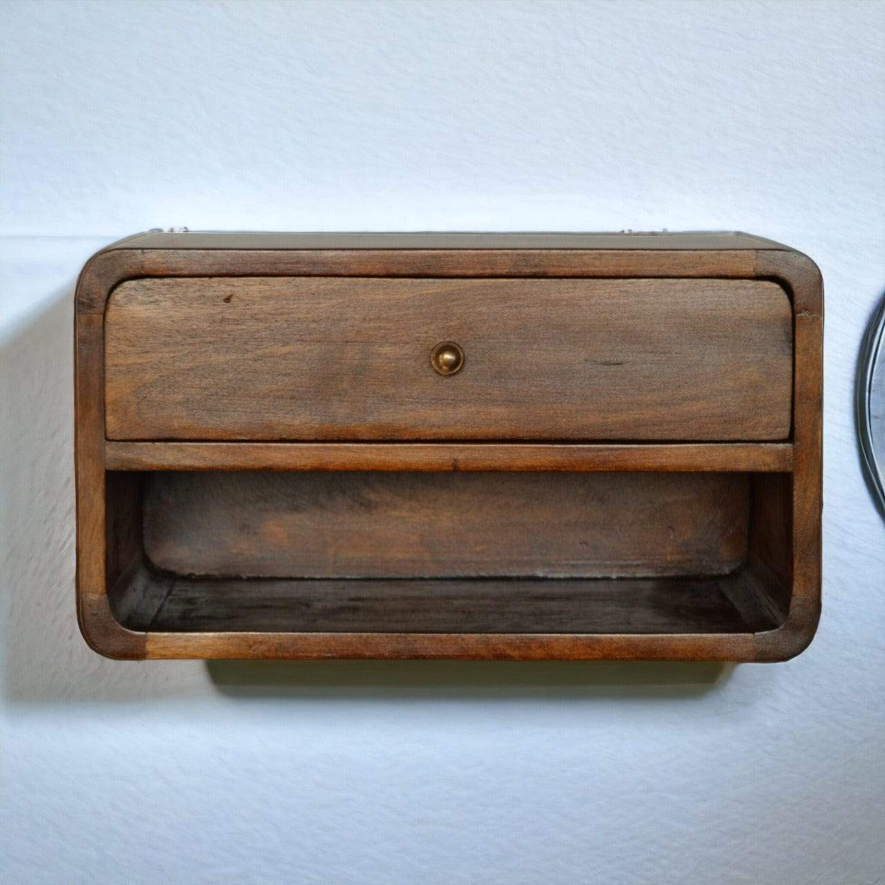 Chestnut Curve Floating Bedside - Artisan Furniture - Flyclothing LLC