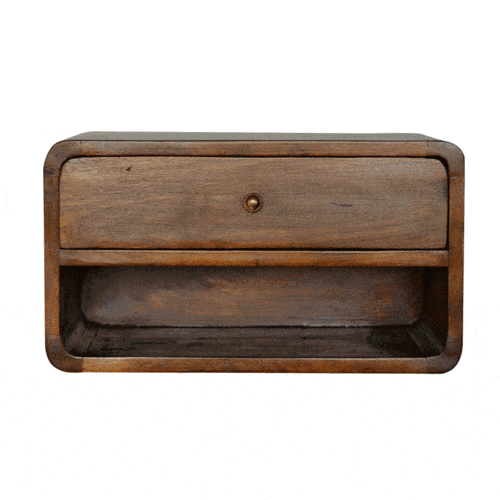 Chestnut Curve Floating Bedside - Artisan Furniture - Flyclothing LLC