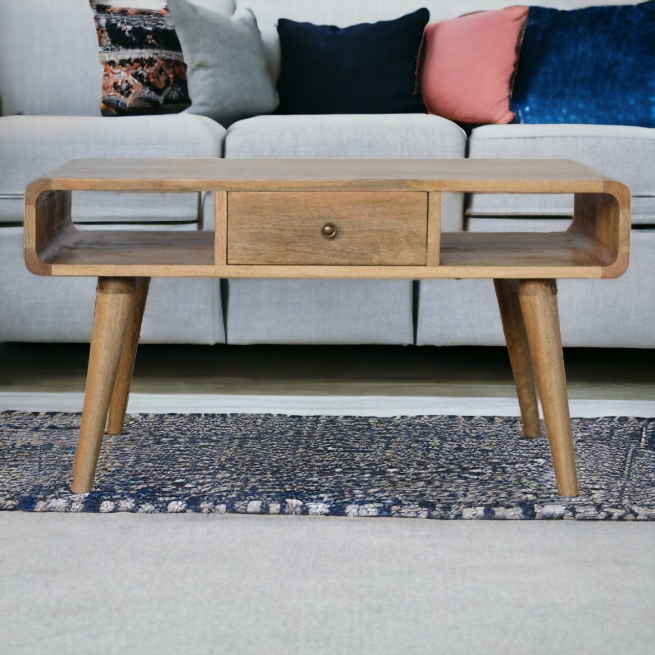 Curved Oak-ish Coffee Table - Artisan Furniture