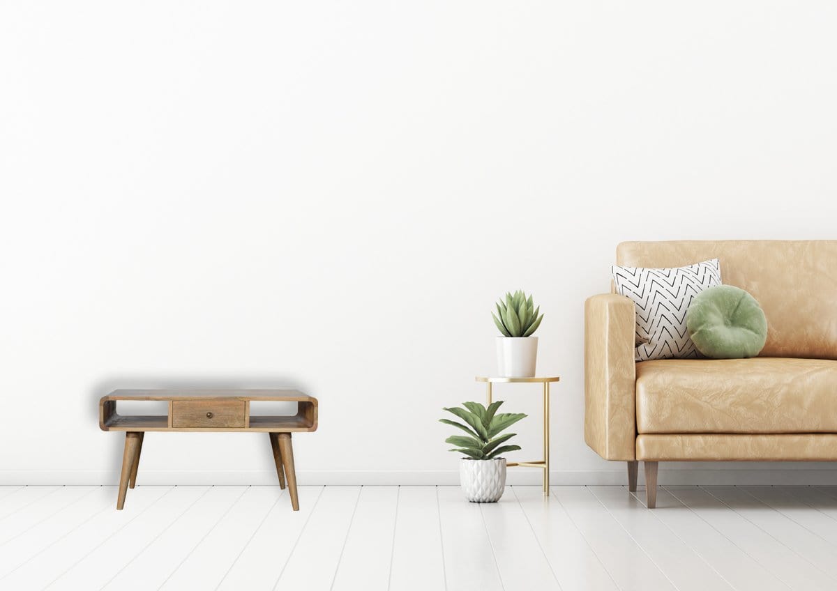 Curved Oak-ish Coffee Table - Artisan Furniture