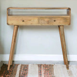 Curved Oak-ish Console Table - Artisan Furniture - Flyclothing LLC