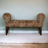 Leopard Print Velvet Bench - Artisan Furniture - Flyclothing LLC