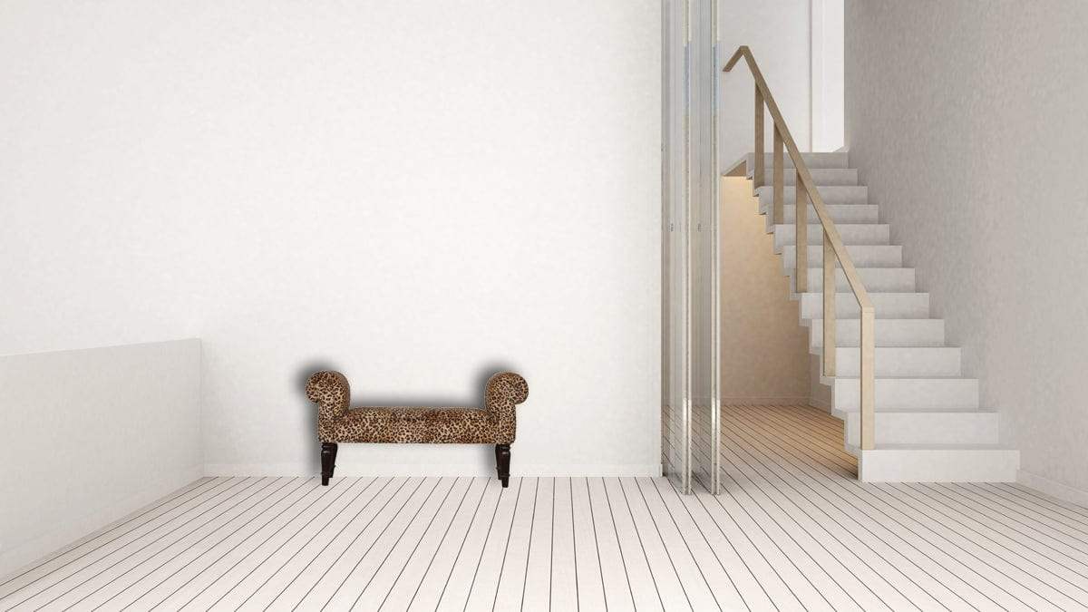 Leopard Print Velvet Bench - Artisan Furniture - Flyclothing LLC
