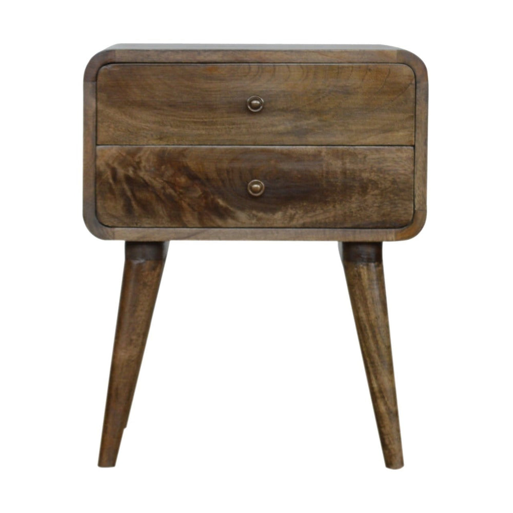 Curved Classic Grey Washed Bedside - Artisan Furniture