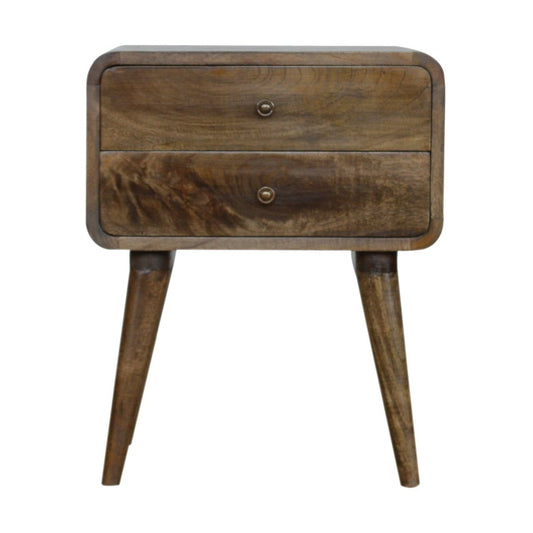 Curved Classic Grey Washed Bedside - Artisan Furniture