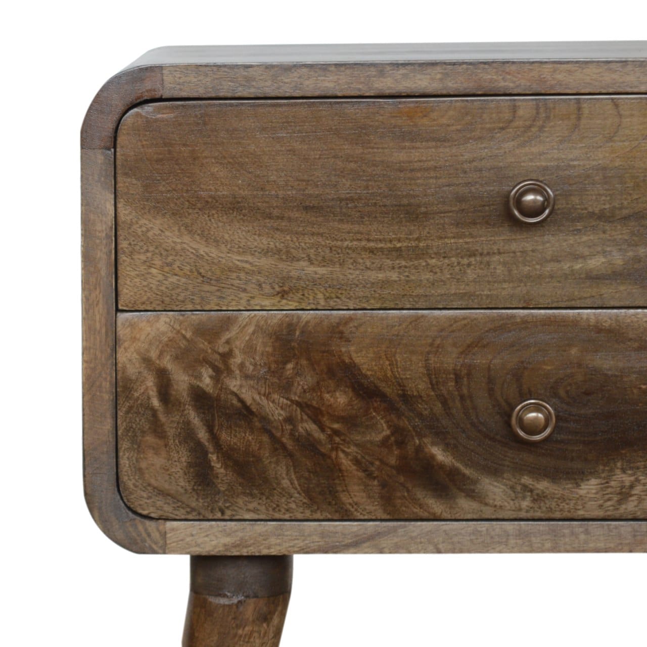Curved Classic Grey Washed Bedside - Artisan Furniture
