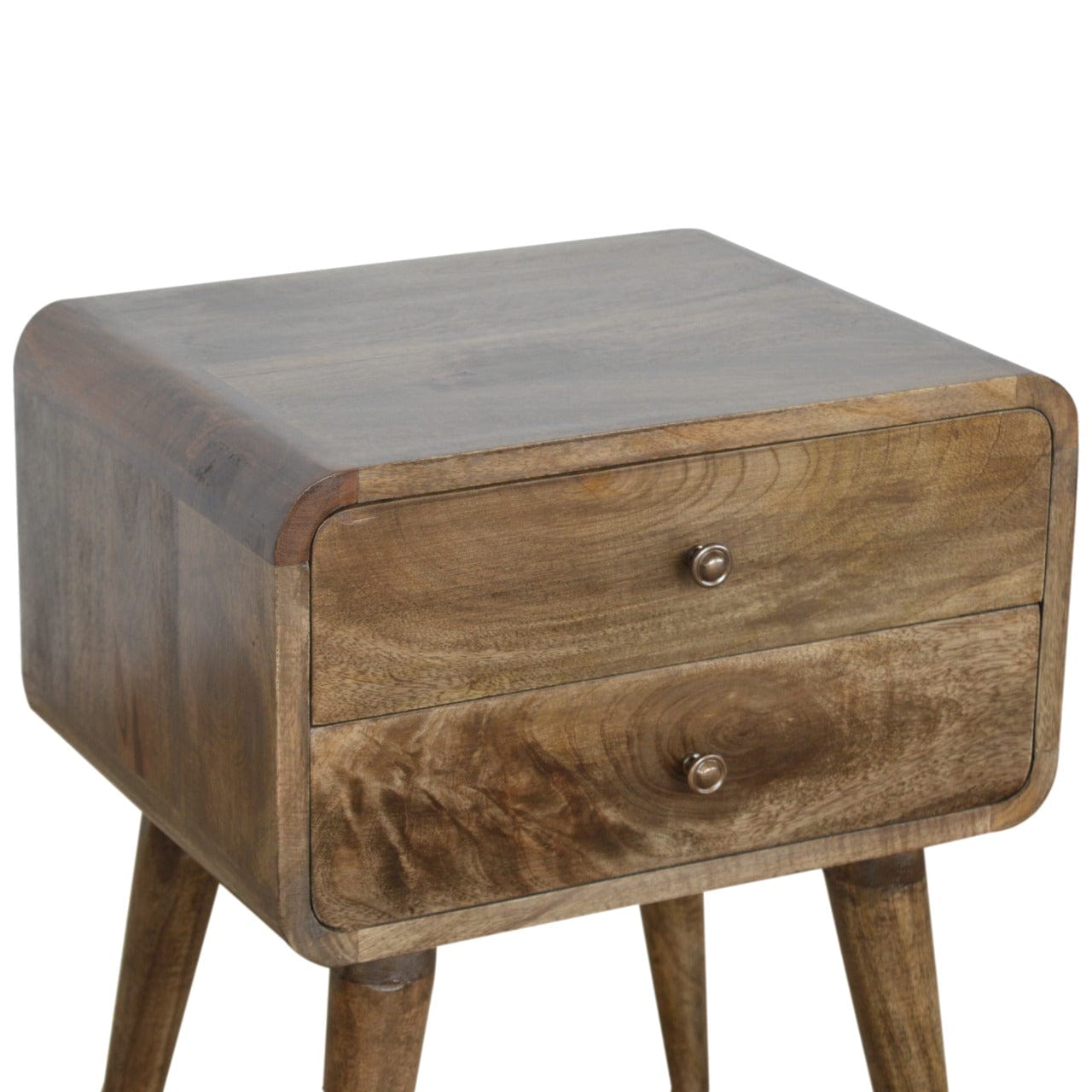 Curved Classic Grey Washed Bedside - Artisan Furniture