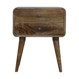 Curved Classic Grey Washed Bedside - Artisan Furniture - Flyclothing LLC