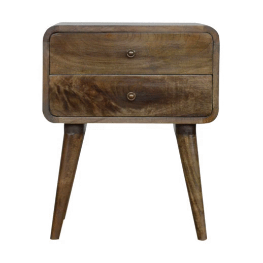 Curved Classic Grey Washed Bedside - Artisan Furniture - Flyclothing LLC