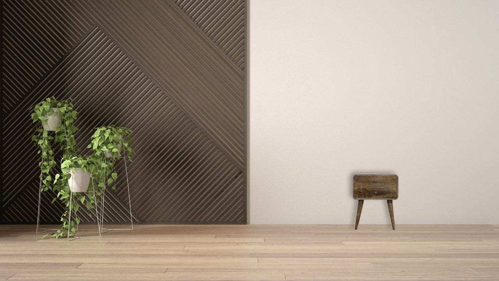 Curved Classic Grey Washed Bedside - Artisan Furniture - Flyclothing LLC