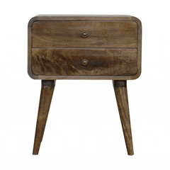 Curved Classic Grey Washed Bedside - Artisan Furniture