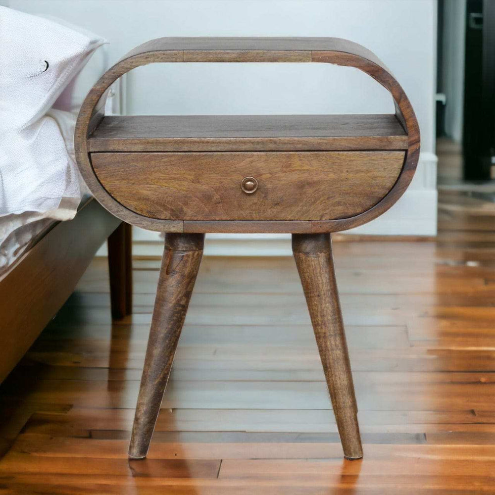 Artisan Furniture Grey Washed Circular nightstand - Artisan Furniture - Flyclothing LLC
