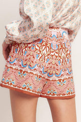 MOROCCAN MUSE PINK WOVEN SKORT - Flying Tomato - Flyclothing LLC