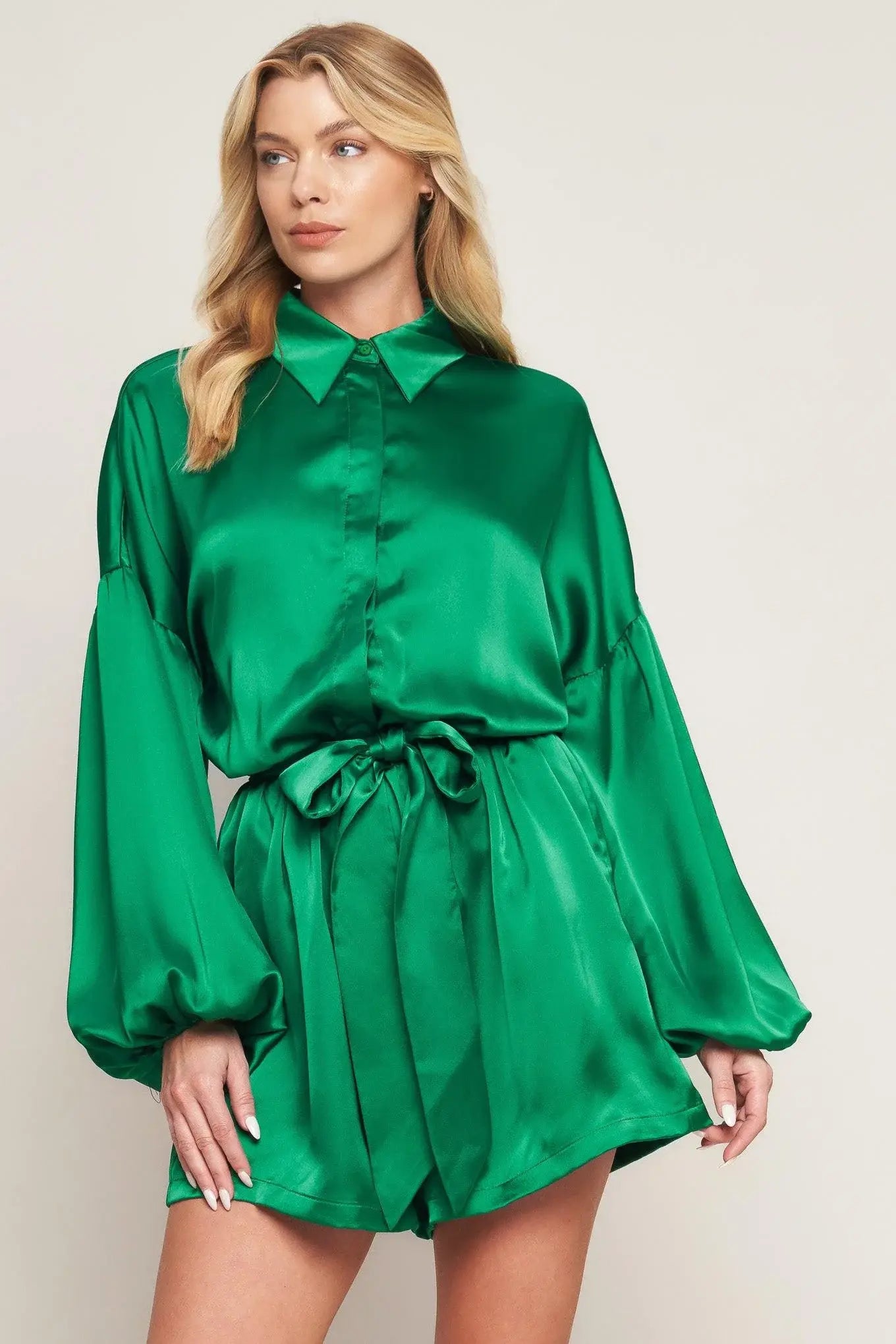 CELEBRATION TIME WOVEN SATIN ROMPER - Flying Tomato - Flyclothing LLC