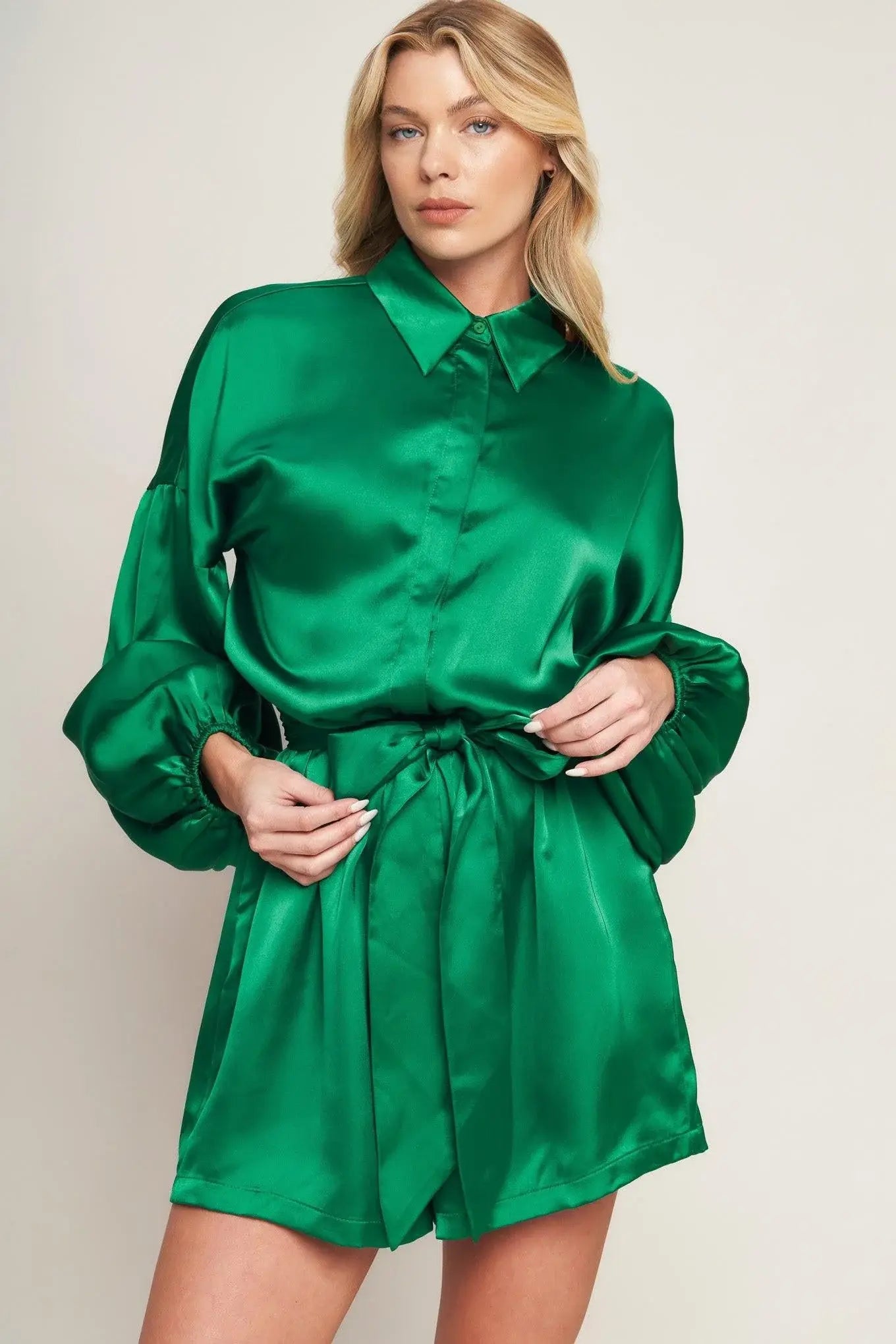CELEBRATION TIME WOVEN SATIN ROMPER - Flying Tomato - Flyclothing LLC