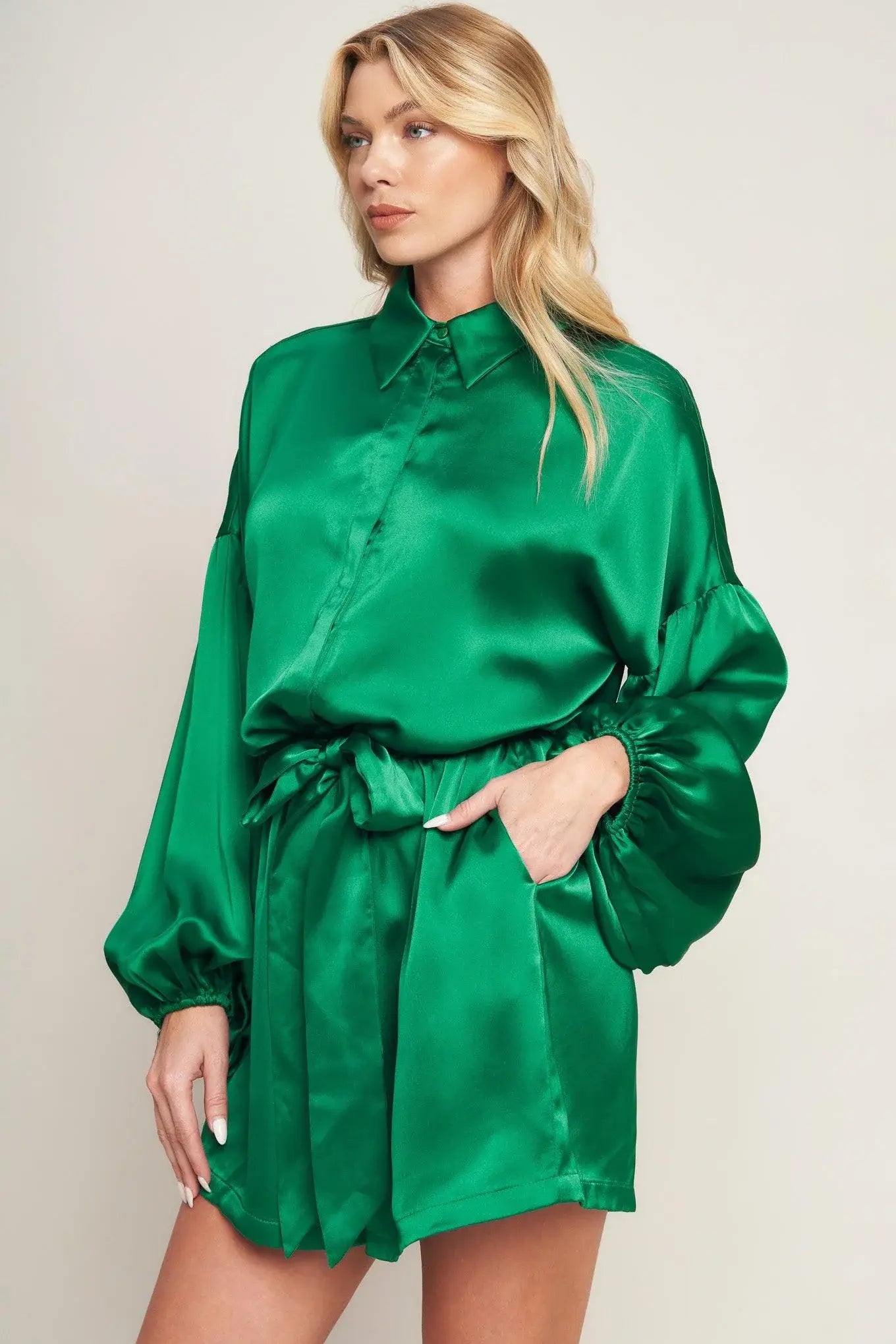 CELEBRATION TIME WOVEN SATIN ROMPER - Flying Tomato - Flyclothing LLC