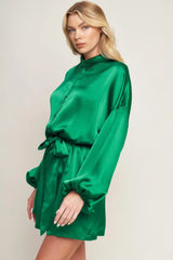 CELEBRATION TIME WOVEN SATIN ROMPER - Flying Tomato - Flyclothing LLC