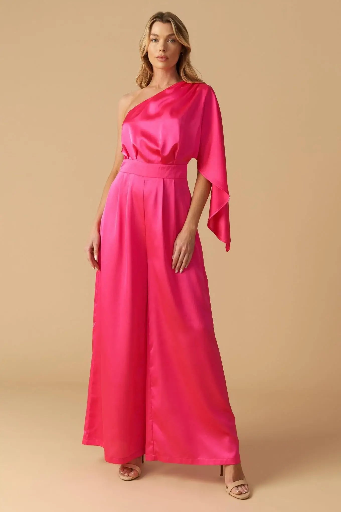 DOWN MEMORY LANE WOVEN SATIN JUMPSUIT - Flying Tomato - Flyclothing LLC