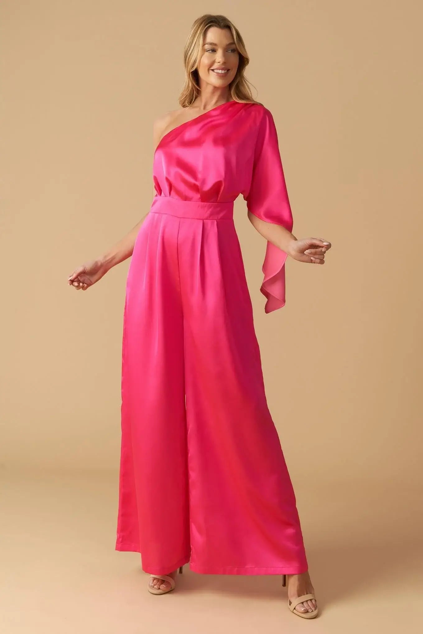 DOWN MEMORY LANE WOVEN SATIN JUMPSUIT - Flying Tomato - Flyclothing LLC