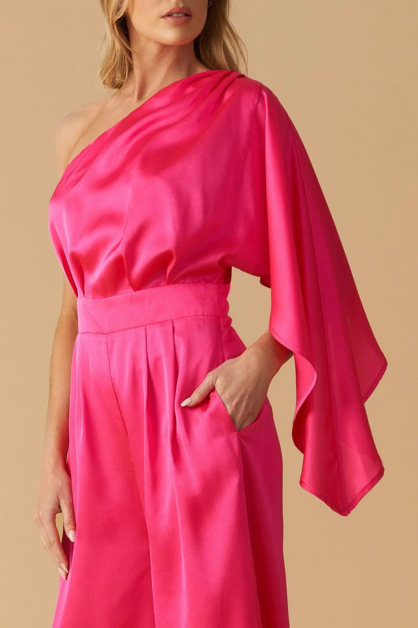 DOWN MEMORY LANE WOVEN SATIN JUMPSUIT - Flying Tomato - Flyclothing LLC