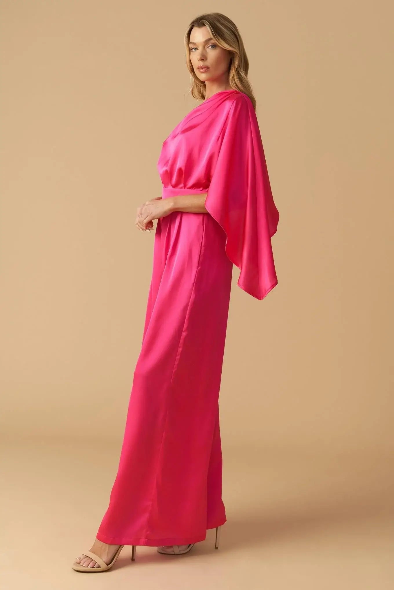 DOWN MEMORY LANE WOVEN SATIN JUMPSUIT - Flying Tomato - Flyclothing LLC
