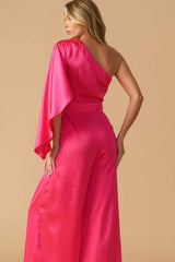 DOWN MEMORY LANE WOVEN SATIN JUMPSUIT - Flying Tomato - Flyclothing LLC