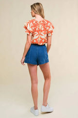 AZURE ELEGANCE DENIM SKORT - Flying Tomato - Flyclothing LLC