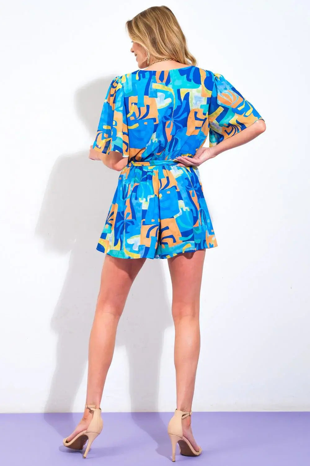 BIMINI PERIWINKLE WOVEN ROMPER - Flying Tomato - Flyclothing LLC