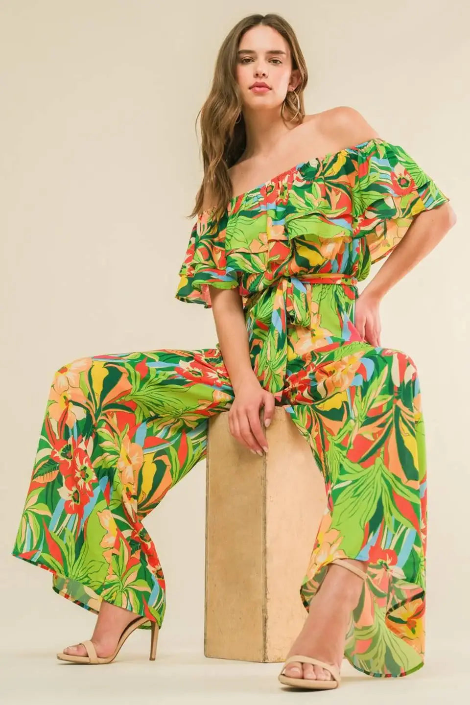 DARING HEART WOVEN JUMPSUIT - Flying Tomato - Flyclothing LLC