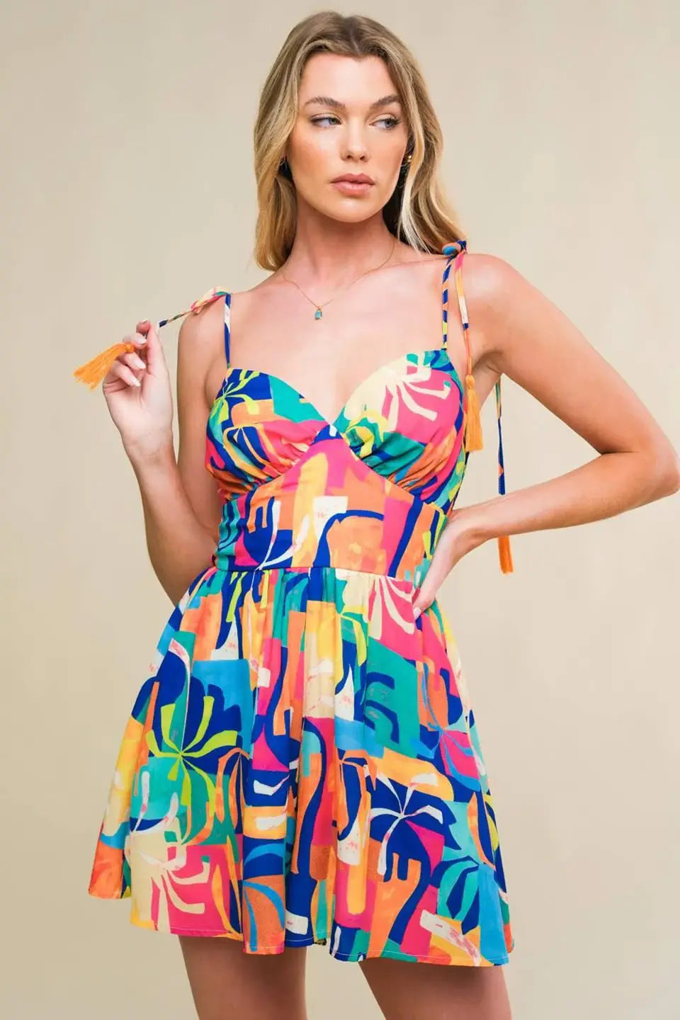 BE BLISSFULLY HAPPY WOVEN ROMPER - Flying Tomato - Flyclothing LLC