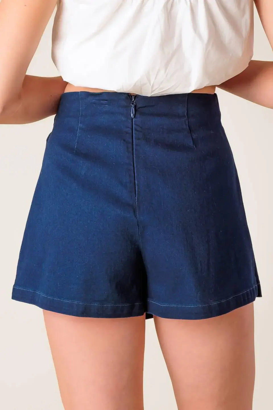 TAKING TIME OFF DENIM WOVEN SKORT - Flying Tomato - Flyclothing LLC