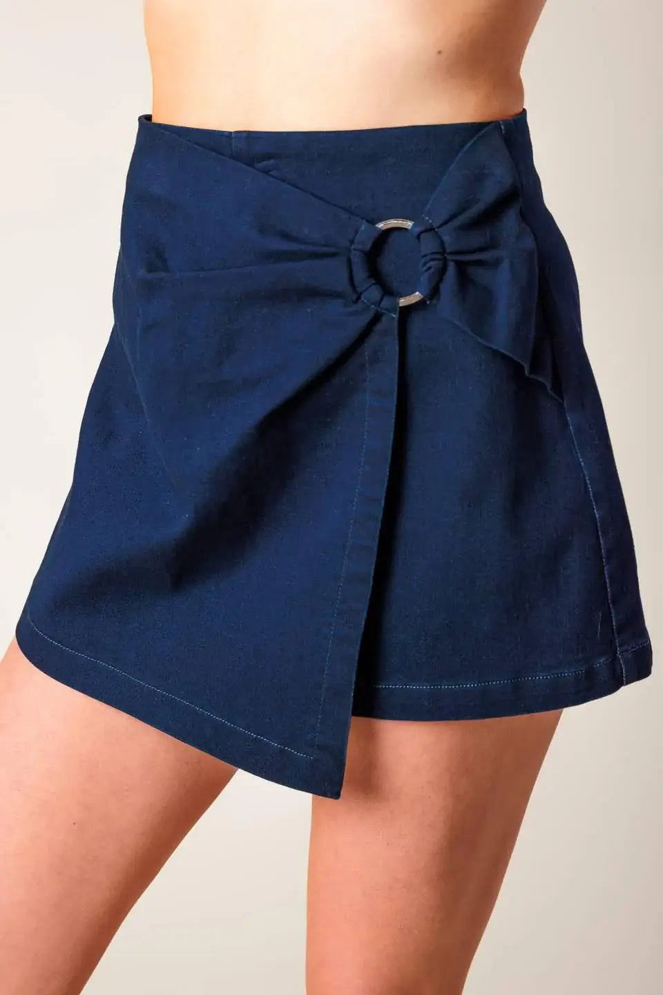 TAKING TIME OFF DENIM WOVEN SKORT - Flying Tomato - Flyclothing LLC