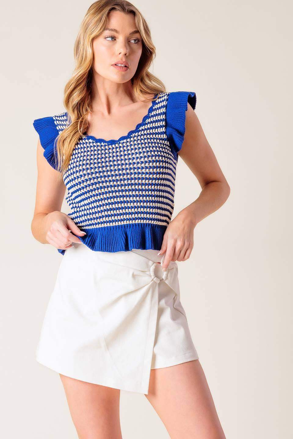 YOUNG AT HEART WHITE WOVEN SKORT - Flying Tomato - Flyclothing LLC