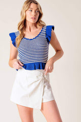 YOUNG AT HEART WHITE WOVEN SKORT - Flying Tomato - Flyclothing LLC