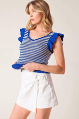 YOUNG AT HEART WHITE WOVEN SKORT - Flying Tomato - Flyclothing LLC