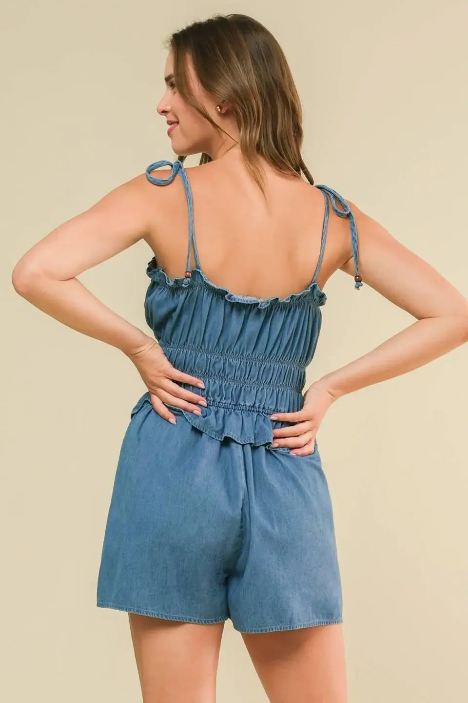 THRIVING ALL NIGHT DENIM ROMPER - Flying Tomato - Flyclothing LLC