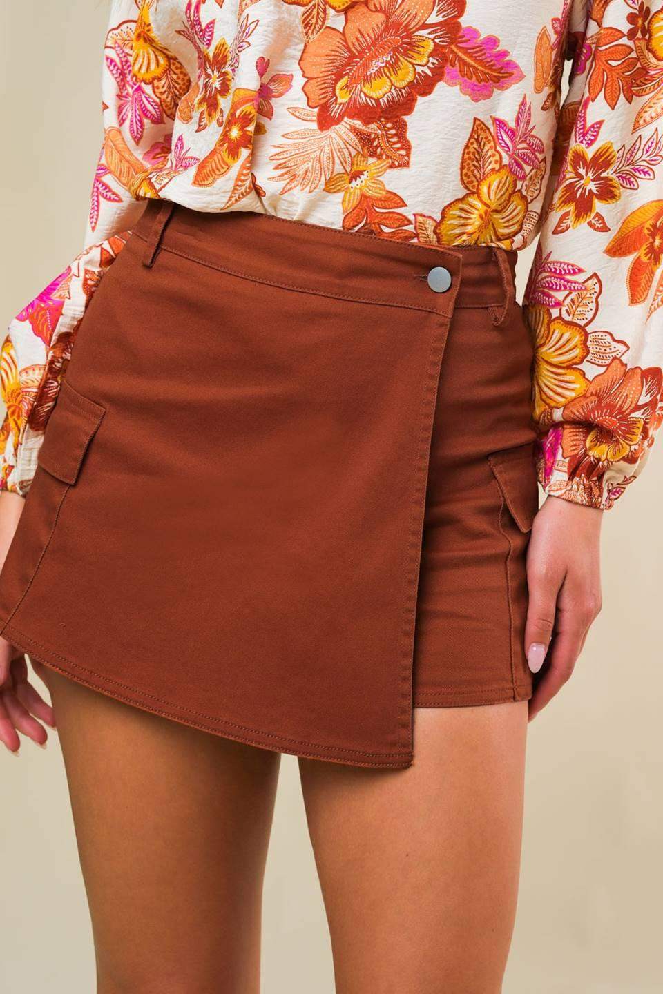THE WAY OUT TWILL SKORT - Flying Tomato - Flyclothing LLC