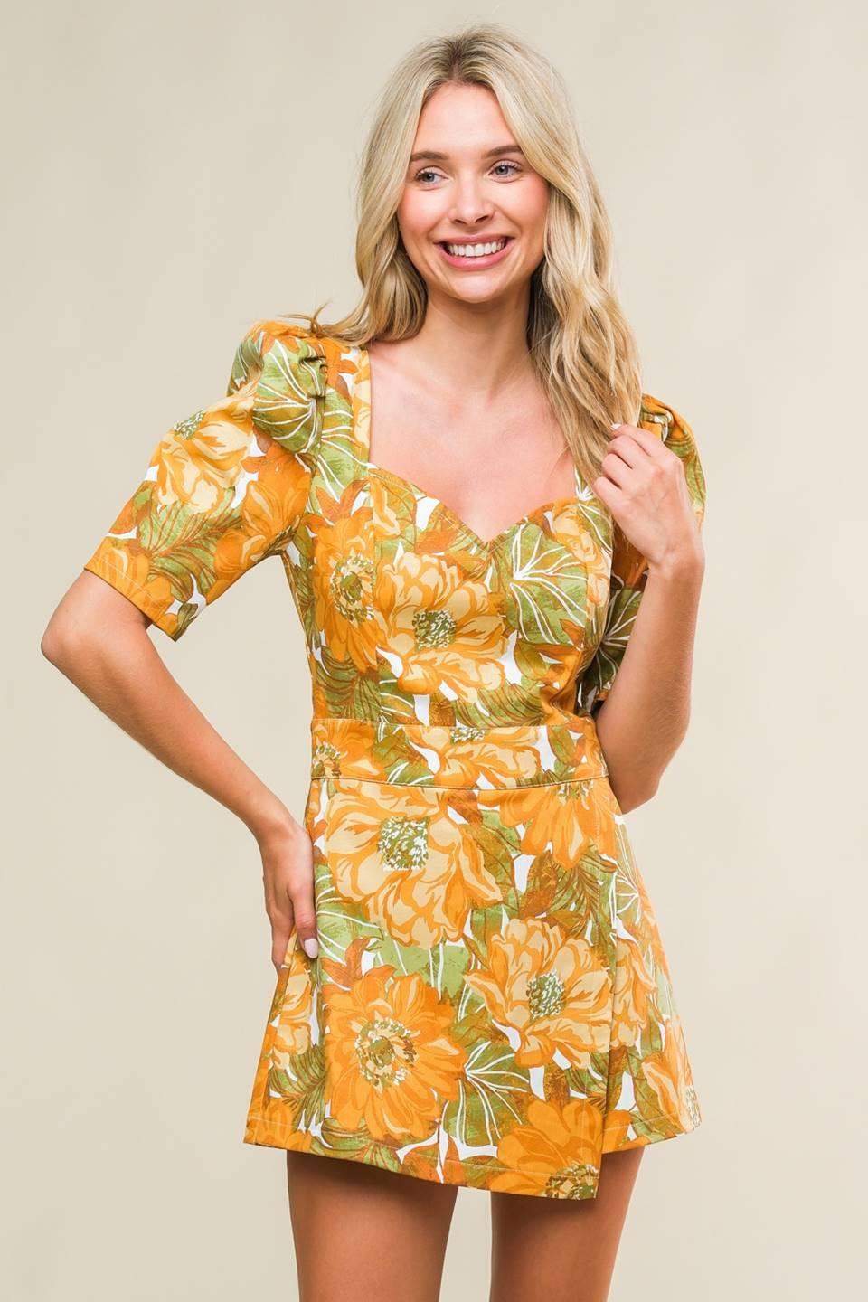 ITALIAN ROMANCE WOVEN SKORT ROMPER - Flying Tomato - Flyclothing LLC
