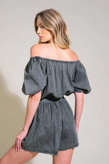 TINY TEMPTATIONS DENIM ROMPER - Flying Tomato - Flyclothing LLC