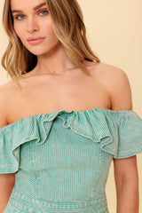 YOURS TO KEEP NAVY WOVEN ROMPER - Flying Tomato - Flyclothing LLC