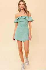 YOURS TO KEEP NAVY WOVEN ROMPER - Flying Tomato - Flyclothing LLC