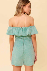 YOURS TO KEEP NAVY WOVEN ROMPER - Flying Tomato - Flyclothing LLC