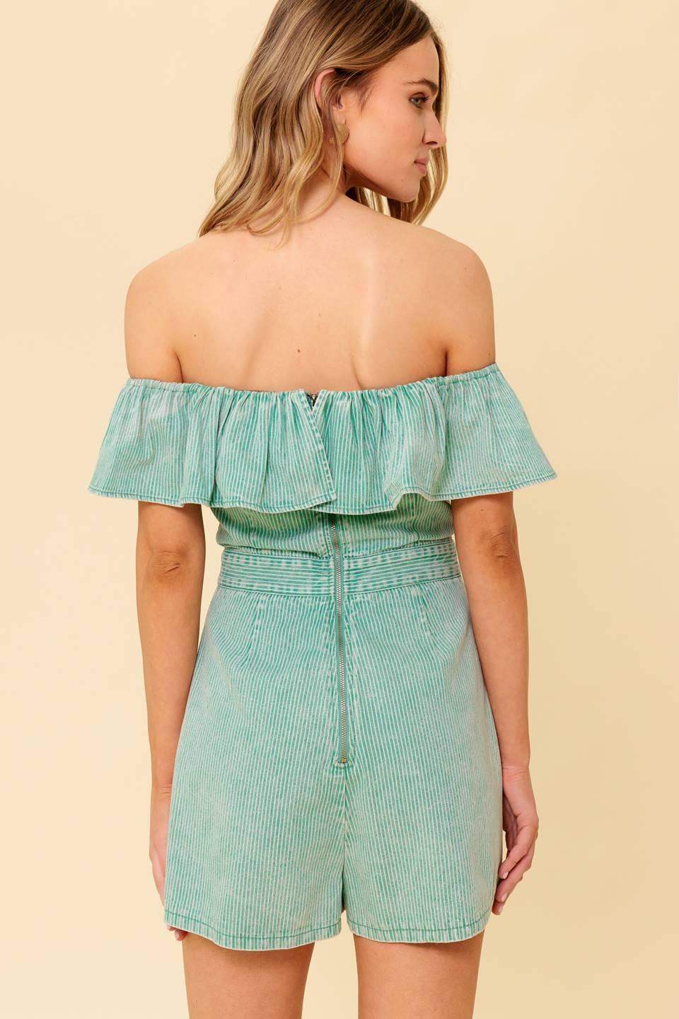 YOURS TO KEEP NAVY WOVEN ROMPER - Flying Tomato - Flyclothing LLC