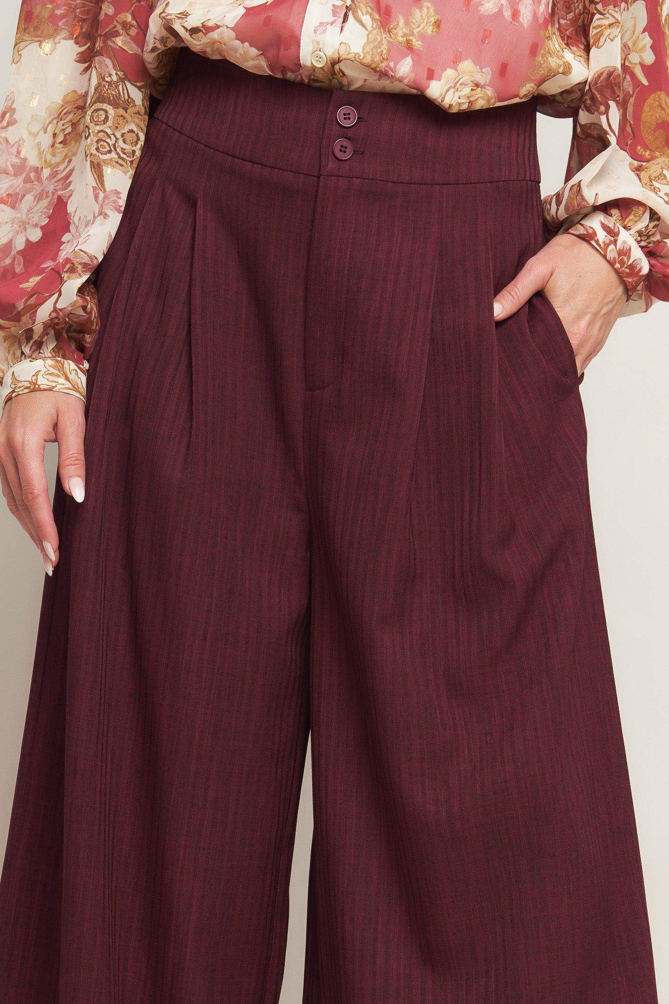SWEET REMINISCENCE WOVEN WIDE LEG PANTS - Flying Tomato - Flyclothing LLC